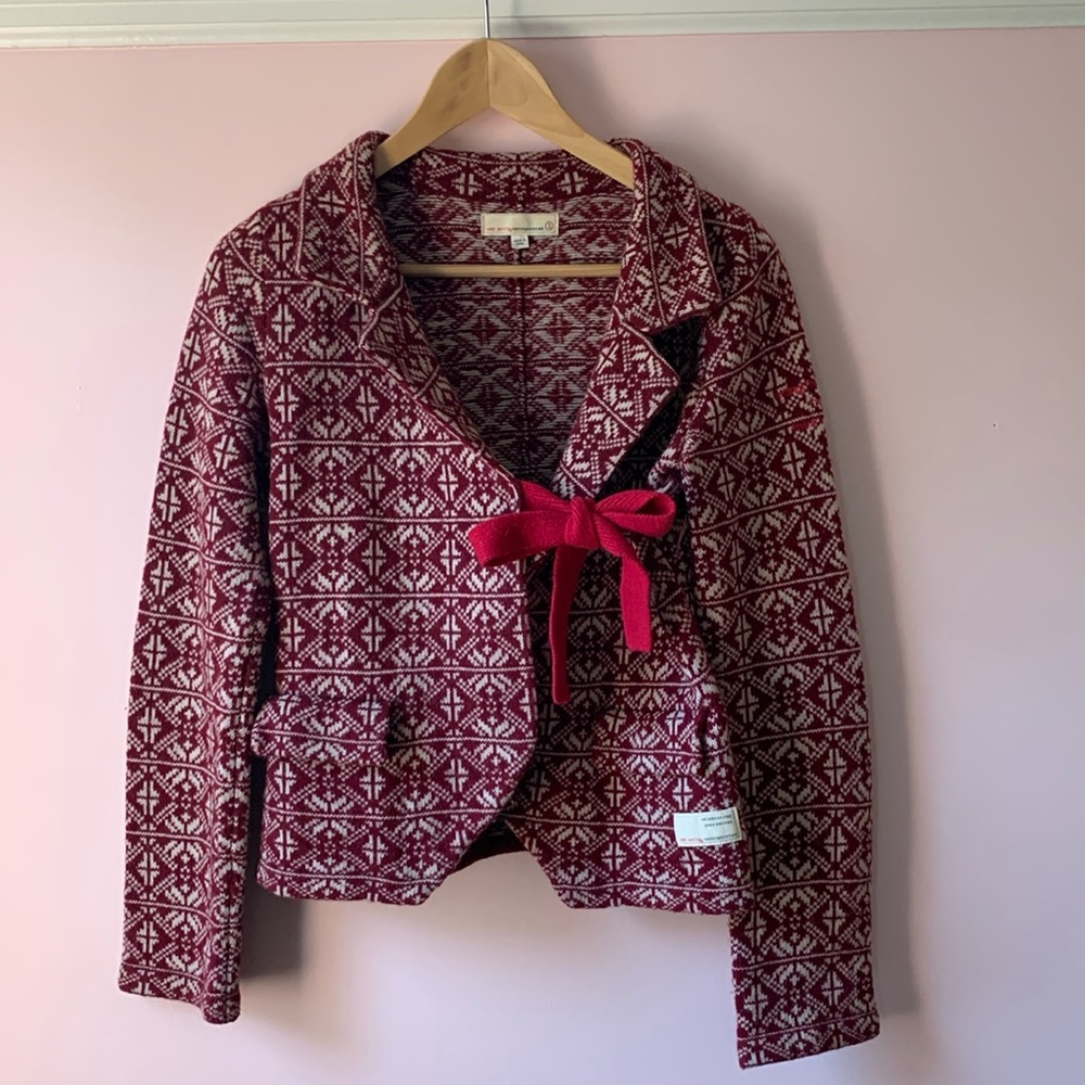 ODD MOLLY Lovely cardigan sweater jacket Scandi print size S 1